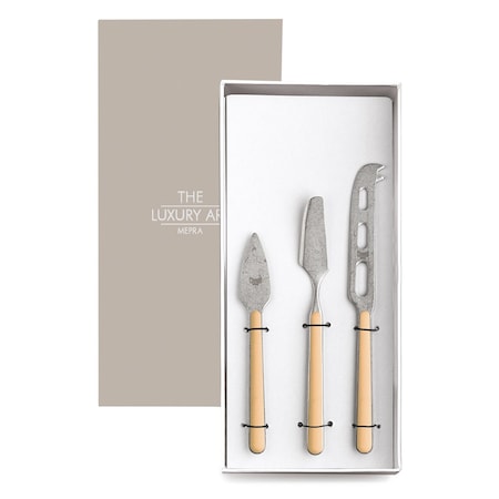 Mepra Fantasia Pewter Cheese Knives - 3 Pieces - Sesame 10D64403P
