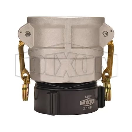 Dixon Cam and Groove Coupler, 3 x 2-1/2 in Nominal, Female Coupler x Swivel Female NST NH End Style, Alu 3025-D-ALNST