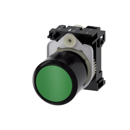 Siemens Pushbutton, compact, with extended stroke 12 mm, 22 mm, round 3SU1200-0EB40-0AA0