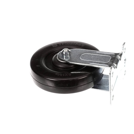 Frontline International Caster without Brake, Rigid, Hard Rubber, 1-1/2in x 5in 40010067