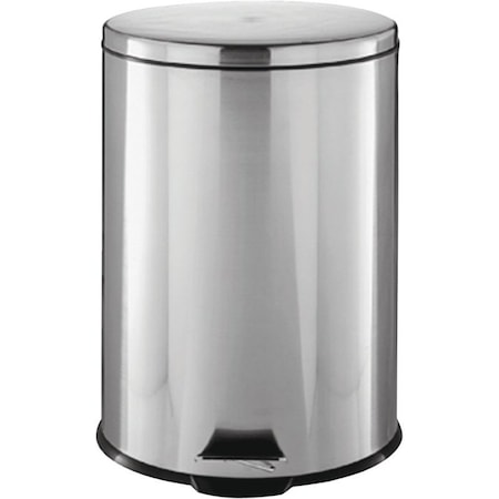 Simple Spaces Trash Can, 1.85 gal Capacity, Plastic/Stainless Steel/Steel, Silver, Flat Lid Closure LYP07F3-3L