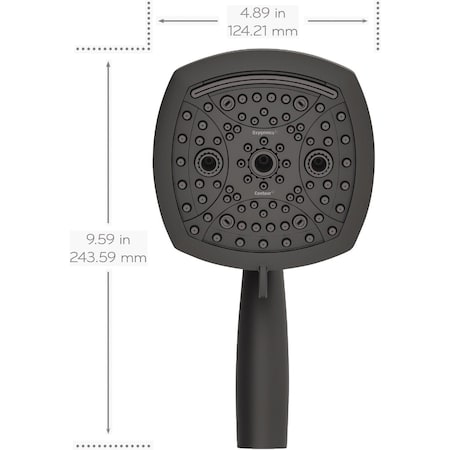 Oxygenics Contour 9-Spray 1.8 GPM Handheld Showerhead Matte Black 87078