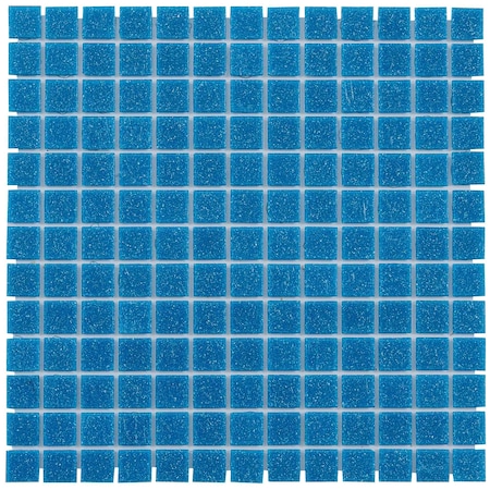 Apollo Tile Dune 12 in. x 12 in. Glossy Azure Blue Glass Mosaic Wall and Floor Tile 20 sq. ft./case, 20PK APLSA88BL506A