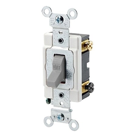 Leviton Toggle Double-Pole 20A Heavy Duty Gray 1222-SGY