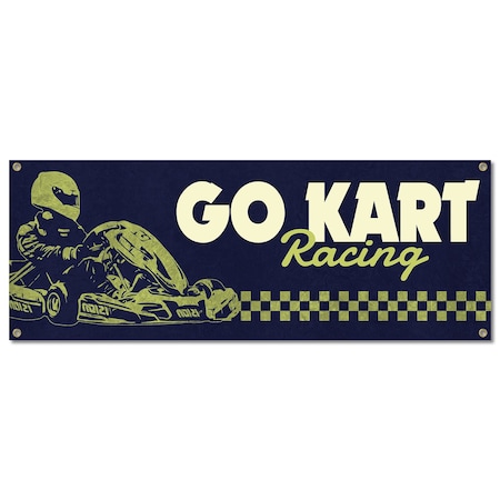 Signmission Go Kart Racing, 18 Inch, Banner B-30382