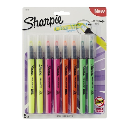 Sanford Sanford Ink  Clearview Pen-Style Highlighter, Fine Chisel Tip, Assorted Ink, 8PK 1966798