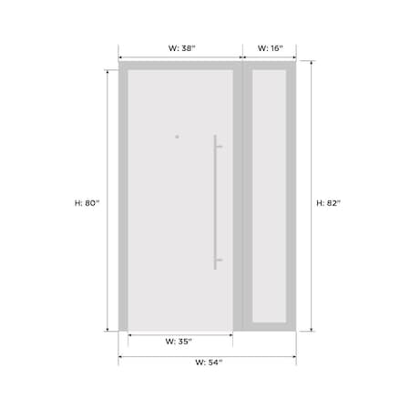 Vdomdoors Front Exterior Prehung uPVC Door Frosted Glass, Manux 8088 White Silk, W36+16" x H80", Right Inswing MANUX8088EXD-WS-W36+16 x H80-RH