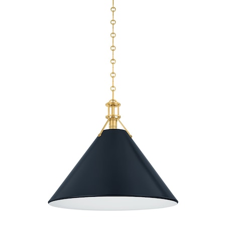 Hudson Valley Lighting Painted No. 2 Pendant in Aged Brass/Distressed Bronze by Mark D. Sikes MDS352L-AGB/DBL
