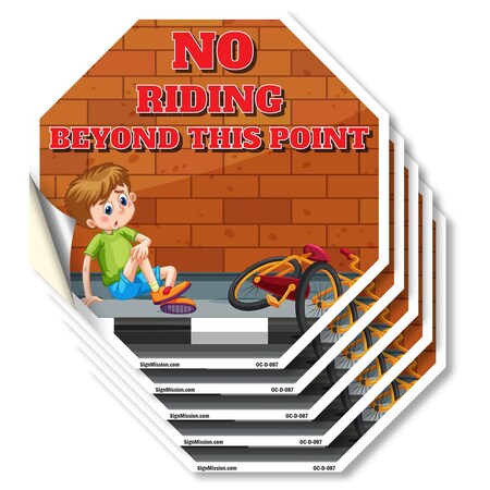 No Riding Here Signmission No Riding Beyond This Point, 4 inch X 4 inch, Vinyl Decal ...