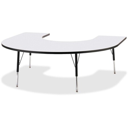 Jonti-Craft Berries Horseshoe Activity Table, 66 in. x 60 in., A-height, Freckled Gray/Black/Black 6445JCA180
