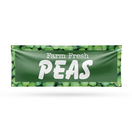 Signmission Farm Fresh Peas, 18 Inch x 48 Inch, Vinyl Banner B-30607