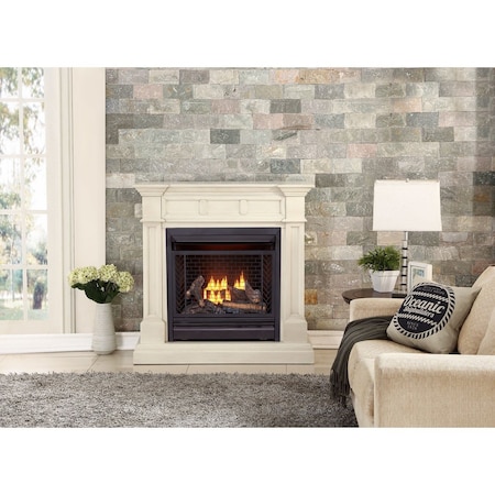Bluegrass Living Vent Free Natural Gas Fireplace System, 26,000 BTU, Remote Control, Antique White Finish B300RTN-2-AW