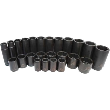 K-Tool International 1/2" Drive, 1-1/4" Size, SAE Socket, 6 Points, Impact Sockt, Deep, 6 pt., 1/2"Drive, 1-1/4 KTI-33240