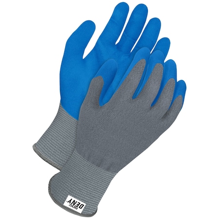Bdg Coated Gloves, Nitrile, Textured, Palm, Blue/Gray, 3XL 1 PR 99-1-4015-12