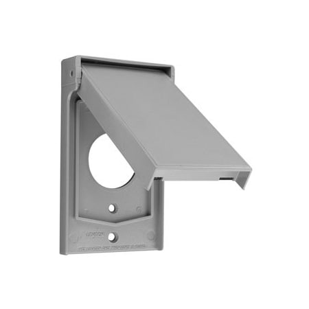 Leviton Receptacle Wallplate, Weather-Resistant, Gang 1, Gray 4979-GY