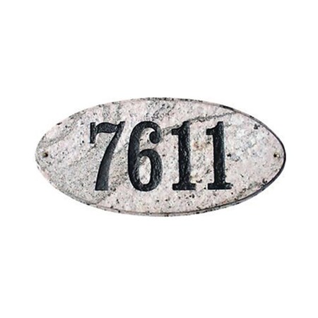 Qualarc 9 in. Rockport Oval in Five Color Natural Stone Color Solid Granite Address Plaque ROC-4701-FC