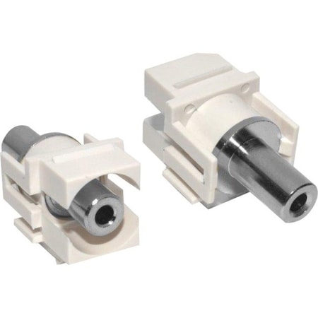 Cable Wholesale CableWholesale Keystone Insert, White, Recessed 3.5mm Stereo Female Coupler 324-350WH