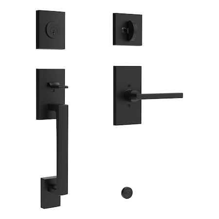 Baldwin Single Cylinder La Jolla Handleset Square Lever Contemporary 5in Rose with 6AL Latch and Dual SCLAJXSQUCFR190