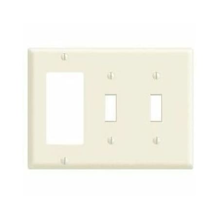 Leviton Combination Wallplate, Midway Size, Gang 3, Light Almond PJ226-T