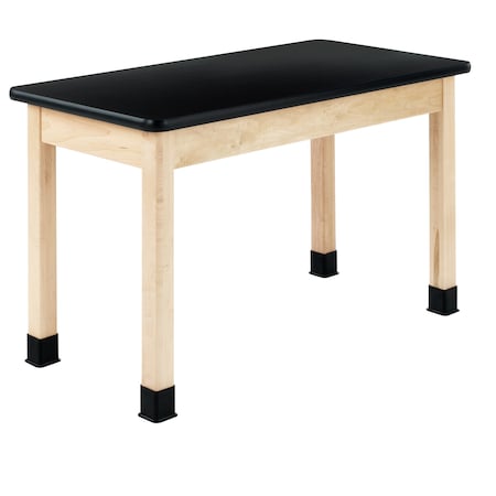 Diversified Spaces Plain Apron Table, Maple, Maple Wood Frame, 48 in W, Black P710LBBM30N