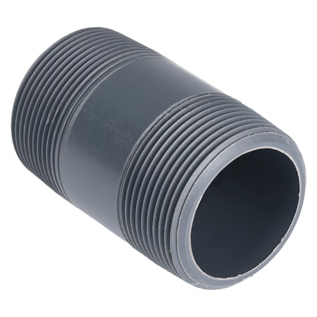 Zoro Select 1-1/2" MNPT x 3" TBE PVC Pipe Nipple Sch 80 861-215