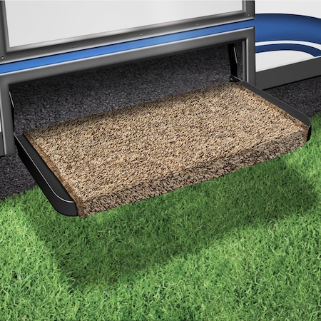 Presto Fit STEPS AND STEP RUGS RV Wrap Around Hook And Spring 20 Inch Width Brown Outdoor Turf With Marine B 2-0071