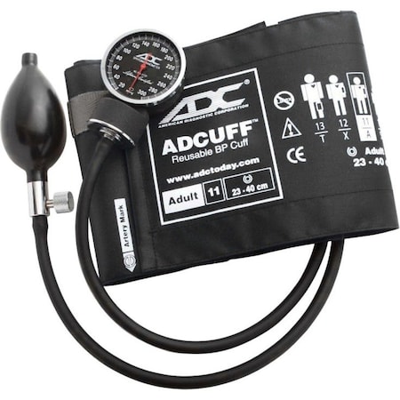American Diagnostic Corp ADC Diagnostix 720 Pocket Aneroid Sphygmomanometer, Adult, Black 720-11ABK