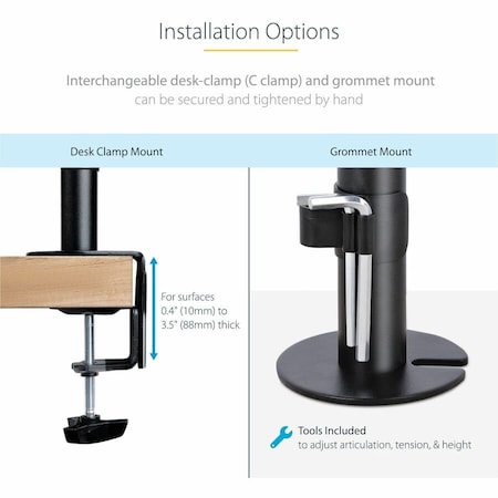 Startech.Com Laptop Desk Mount - Monitor/Laptop Mount - Display up to 34in 8kg/17.6lb & Laptop A-LAPTOP-DESK-MOUNT