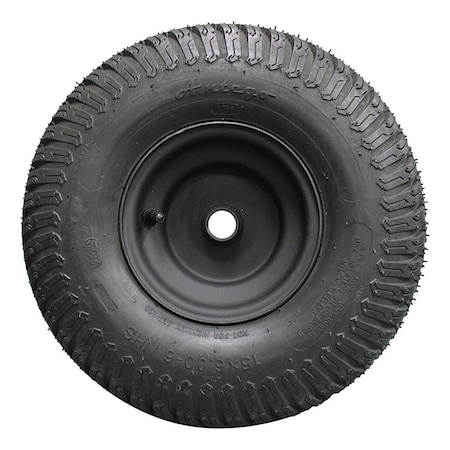 Antego 15 x 6-6 in Lawn Mower Tire & Wheel, 4 Ply, Black A6451770100304156006