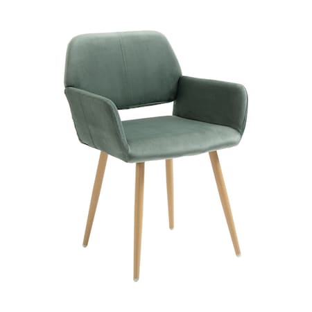 Homeroots Green Upholstered Velvet Open Back Dining Chair 521960
