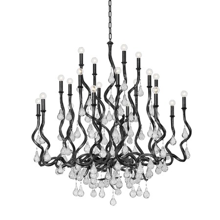 Corbett Lighting Aveline 20 Light Chandelier 48 In. Black Silver Leaf 414-48-BSL