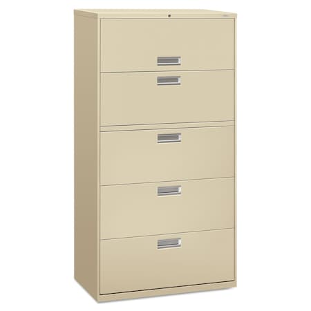 Hon 36" W 5 Drawer File Cabinet, Putty, A4/Legal/Letter H685.L.L