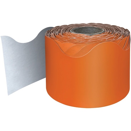 Carson Dellosa Orange Rolled Scalloped Border, 65 Feet Per Roll, 3PK 108466