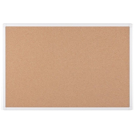 Mastervision Antimicrobial Cork Board 3x4' White Aluminum Frame BCA051226