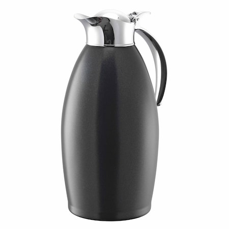 Service Ideas Nicollet Series 1.5-Liter Stainless Vacuum Insulated Carafe with Flip-Top Lid in Radiant Black NIC15BSBL