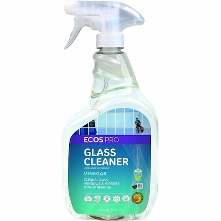 Ecos Pro Liquid Glass Cleaner, Clear, Vinegar, Trigger Spray Bottle, 6 PK PL9300/6