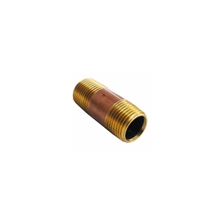 Larsen Supply Co. Pipe Fitting, Brass Nipple, Lead-Free, 1/2 MPT x 2-In. Long 17-9445
