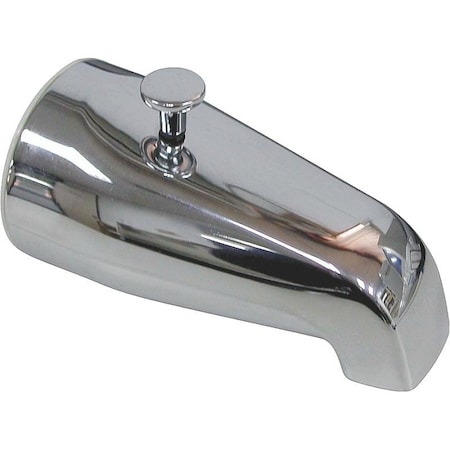 Prosource 24501-3L Bathtub Spout with Diverter, 5-1/4 in L, 3/4 x 1/2 in Connection, IPS, Zinc, Chrome Plated 24501-3L3L