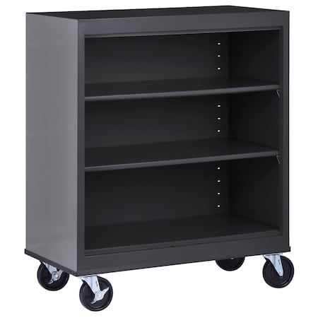 Sandusky Lee Mobile Welded Steel Bookcase, 36x18x36, Black BM20361836-09