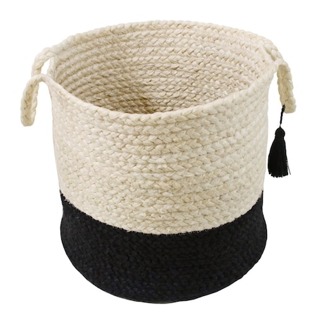 Homeroots 17" White Jute Basket 704895