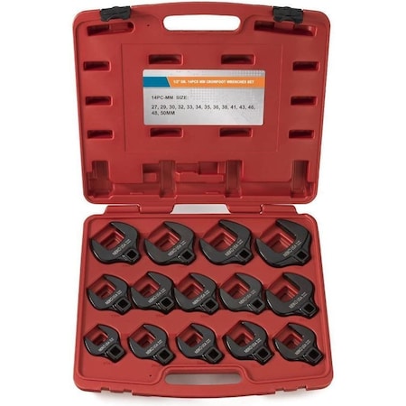 Neiko 1/2'' Dr. Jumbo Crowfoot Wrench Set, Metric 03326A