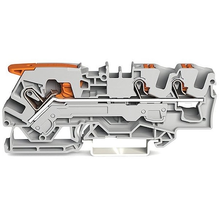 Wago Terminal Block, 3.57" L, 1.55" W, 800V, Gray 2106-5301