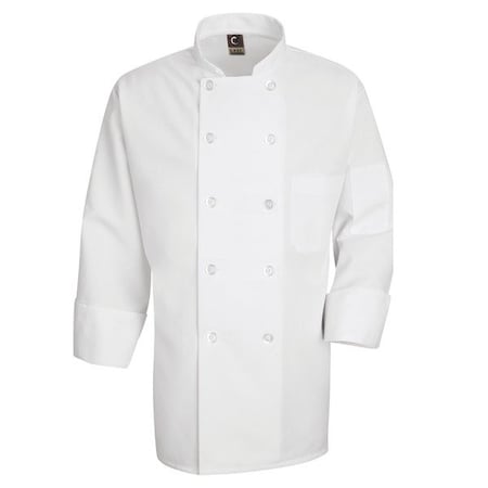 Red Kap Sp403Wht/Mens White L/S Chef Coat 0423WH RG S