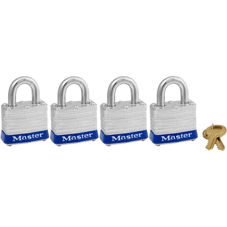 Master Lock 1-5/16 in. H X 1-5/8 in. W X 1-1/2 in. L Steel Double Locking Exterior Padlock, PK4 3008D