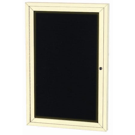Aarco Illuminated Enclosed Letter Board Directory w/ Powder Coated Ivory Al Frame, 48''Hx36''W 1 Door ADC4836IIV