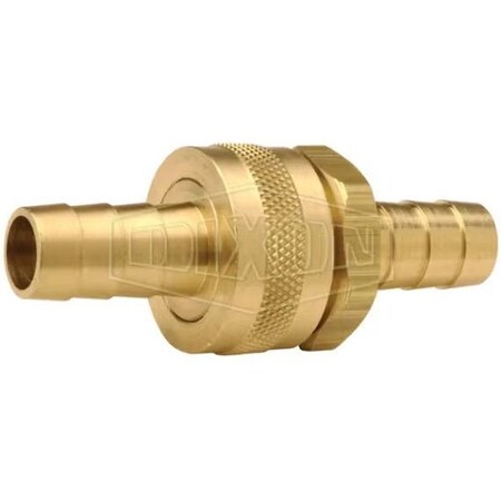 Dixon Short Shank Coupling with Round Nut, 1/2 in x 3/4-11-1/2 Nominal, Hose Barb x GHT End Style, 2.95 in 5870808K