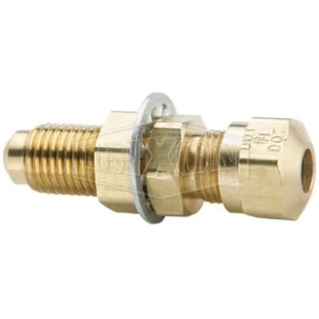 Dixon Air Brake Bulkhead Union, 5/8 in x 13/16-18, Tube x Straight Thread, Brass, Domestic 62NFBH10