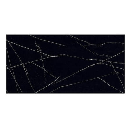 Apollo Tile 23.6in x 47.2in Polished Black Marquina Porcelain Wall and Floor Tile 15.5 sq ft/case, 2PK AR88MARQ2448A