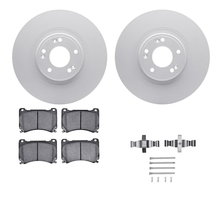Dynamic Friction Co DFC GEOSPEC Coated Rotors with 5000 Brake Pads - Ceramic and Hardware 4512-03135