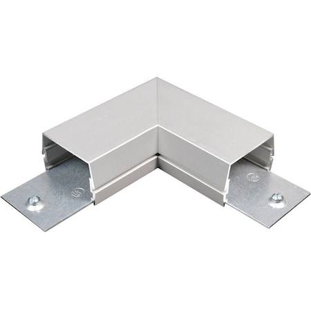 Wiremold Flat Elbow Fitting, Gray, Aluminum AL2411